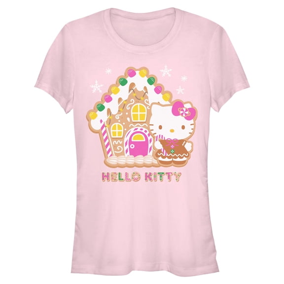 Juniors Hello Kitty Gingerbread House and Kitty T Shirt