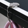 thumbnail image 5 of Ganchos para monedero, gancho plegable para bolso, gancho para bolso, colgador con patrón, soporte para bolsa de diamantes de imitación para escritorio de mesa (1 unidad, plateado), 5 of 5