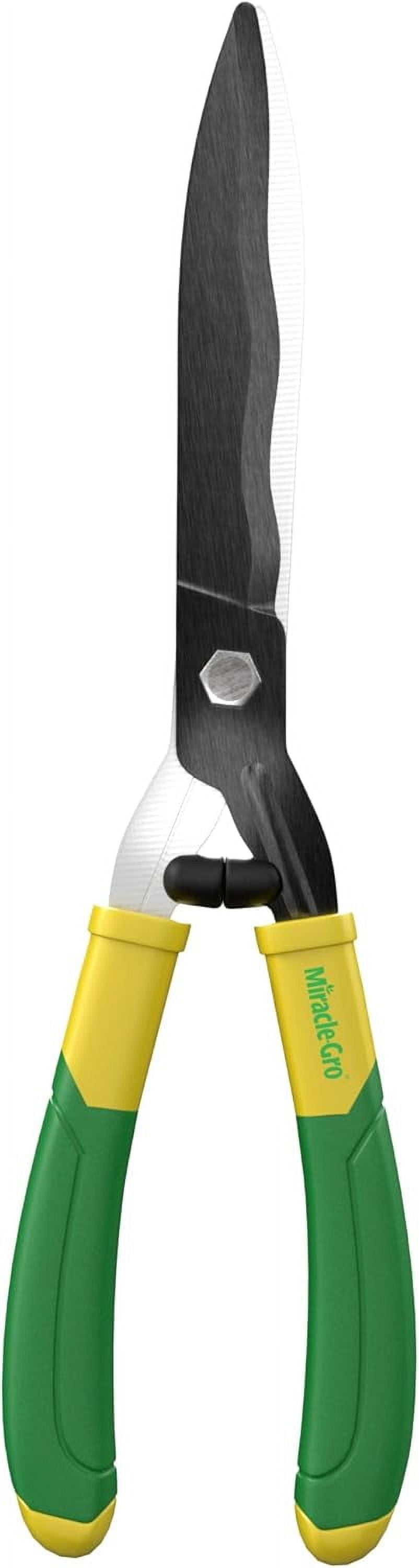 Miracle-Gro 18 in. Wavy Blade Hedge Shears – Carbon Steel Blades for Trimming