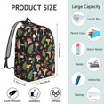 thumbnail image 5 of Mushroom and Fern Black Pattern Backpack for School, Cute School Bag with Adjustable Shoulder Straps and Padded Back, 15.7"x11.8"x5.5", 5 of 5