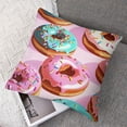 thumbnail image 7 of Colorful donut pillowcase watercolor painting donut candy decoration children's cushion cover, youth adult theme warm home bed soft cushion cover  1 Set of 2, Various Sizes, 7 of 7