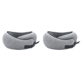 thumbnail image 1 of 2uds. Almohada para el cuello de avión, cómoda almohada de espuma viscoelástica para coche, para oficina y avión (gris), 1 of 2