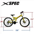 thumbnail image 5 of Xspec 21 Speed Folding Compact Mountain Bike, Yellow, 26", 5 of 12