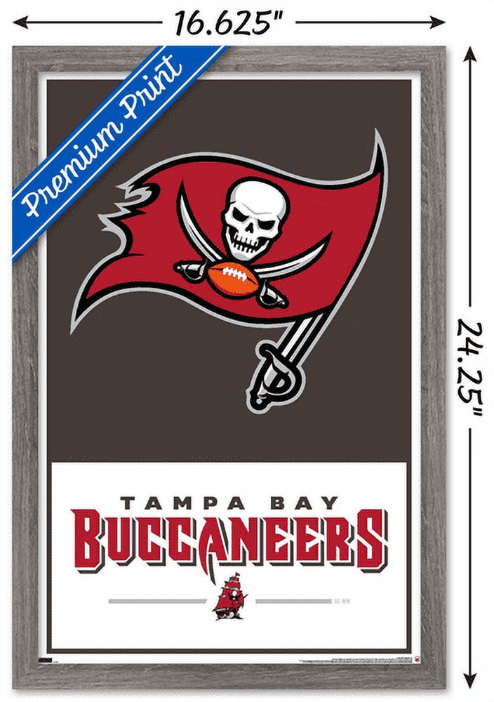 NFL Tampa Bay Buccaneers - Logo 21 Wall Poster, 14.725" x 22.375", Framed