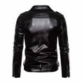 thumbnail image 2 of Mens Vintage Faux Leather Biker Jackets Big and Tall Motorcycle Lightweight Pu Leather Racer Bomber Jackets, 2 of 4