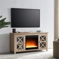 thumbnail image 2 of Evelyn&Zoe Colton Rectangular TV Stand with Crystal Fireplace for TV's up to 55" in White Oak, 2 of 10