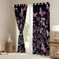 thumbnail image 3 of Manfei Kawaii Butterflies Blackout Curtains,Pink Leaves Floral Curtains Pack of 2 (38x45 Each),Colorful Wildflower Window Curtains For Girls,Super Cozy Room Decor, 3 of 6
