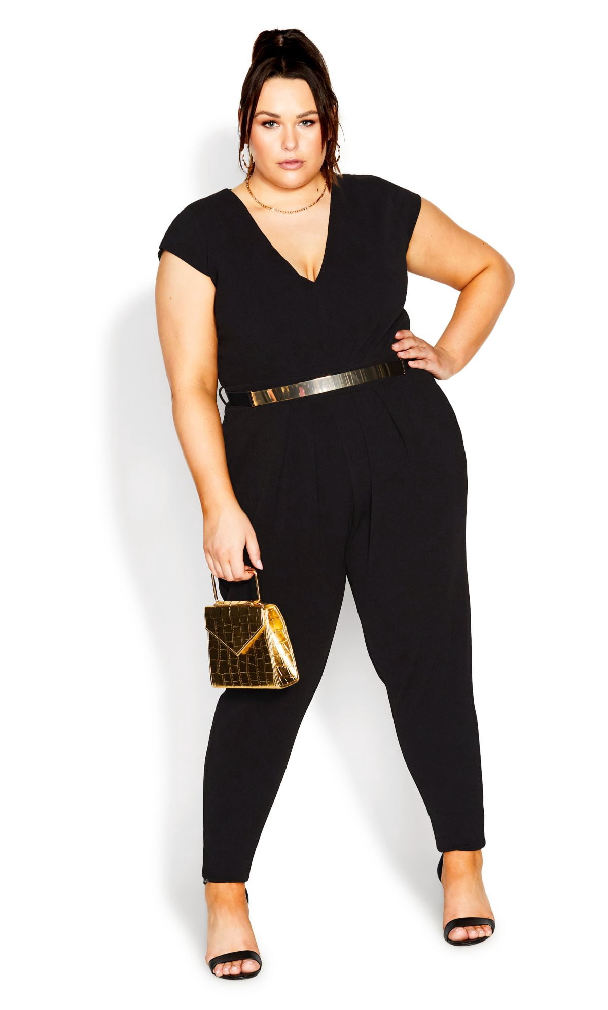 City Chic Women's Plus Size Evie V-neckline Tapered Leg Jumpsuit -  Walmart.com