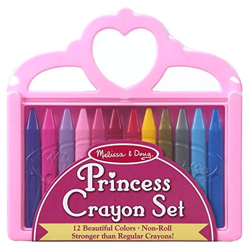 Set de crayones Melissa & Doug Princess de 12 colores con funda de transporte
