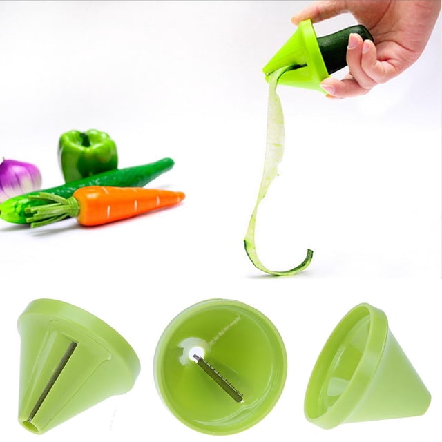 Cortador de frutas y verduras en espiral, rallador, pelador, utensilios de cocina (verde)