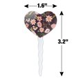 thumbnail image 6 of Simona Flowers Floral Pattern Heart Love Cupcake Picks Toppers Decoration Set of 6, 6 of 7