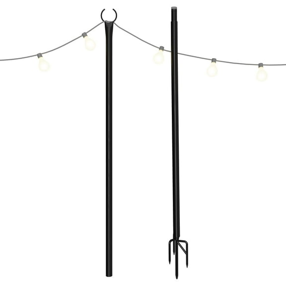 Holiday Styling String Light Poles for Outdoor String Lights (Yard Pole - 1 Pack)