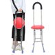 thumbnail image 1 of Folding Cane Stool Walking Stick Chair Elderly Crutch Stool, Stainless Steel Folding Crutch Stool Walking Cane With Seat, 1 of 4