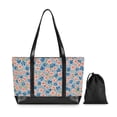 thumbnail image 7 of FORMRS Canvas Laptop Tote Bag for Women with 15.6" Computer Compartments Shoulder Handbag, Small Pink Flower, 7 of 7