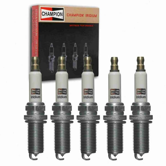 5 pc Champion Iridium Spark Plugs compatible with Volvo C30 2.4L 2.5L L5 2007-2013