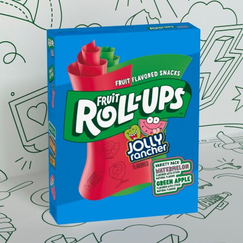 Fruit Roll Ups Gluten Free Jolly Rancher Fruit Flavored Snacks Variety Pack 10 ct / 0.5 oz - Pack of 2