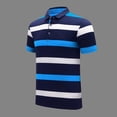 thumbnail image 3 of ZUKMRJPC Men's Striped Golf Shirts Classic 3 Buttons Collar Casual Summer Basic Tops Regular Fit Soft Comfortable Business Work Tops, 3 of 3