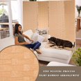 thumbnail image 3 of Room Divider Wood Screen 4 Panel Mesh Woven Design Room Divider Folding Portable Partition Screen Wood for Home Office, Natural, 3 of 7