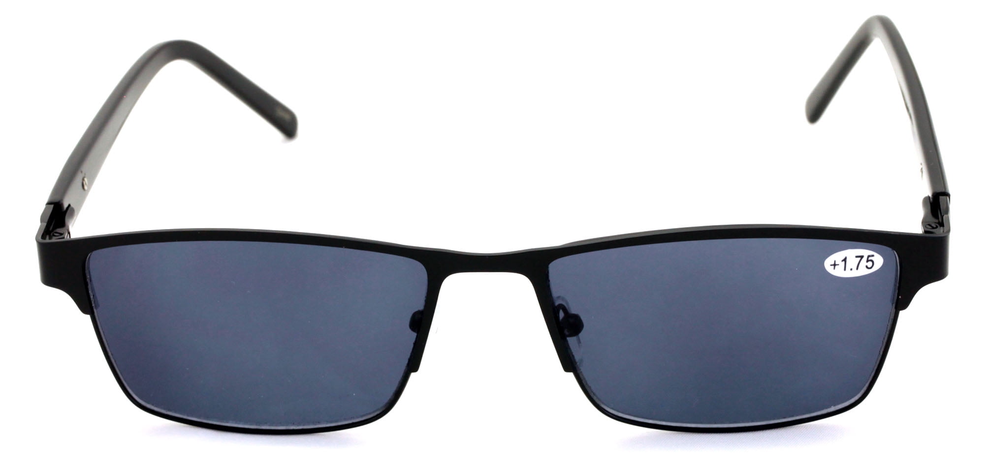 Men Premium Rectangle Metal with Plastic Temple Extra Large Reading Reader Sunglasses - 152mm Wide Frame 100%UV +3.00