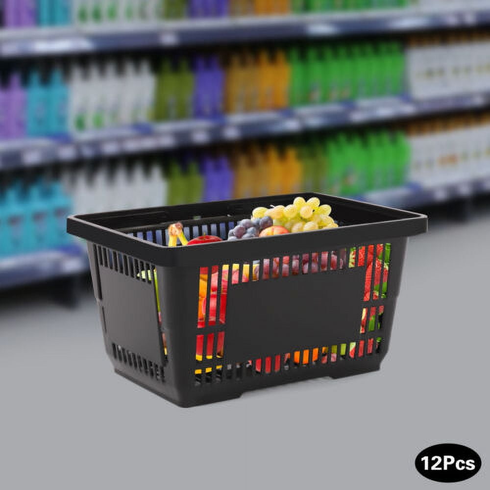 Shopping Basket Black  17*9*12 inch Size Convenient Sundries 12 Packs 21L