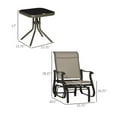 thumbnail image 2 of Outdoor Glider Chairs Set, 3 Piece Patio Furniture with Table - Rocking Chairs for Garden, Porch, Balcony - Steel Frame, Breathable Mesh, Tempered Glass Top, 2 of 6
