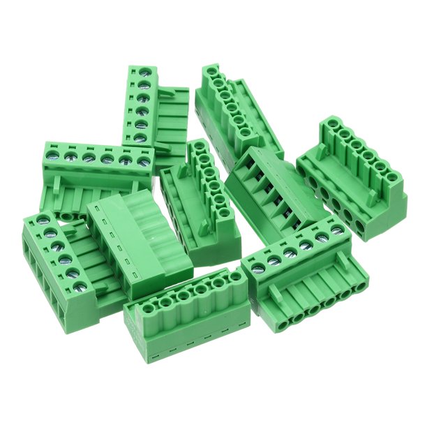 10PCS Conectores de Bloque de Terminales de Tornillo de Montaje PCB de 6 Pines 5.08mm/0.2 pulgadas