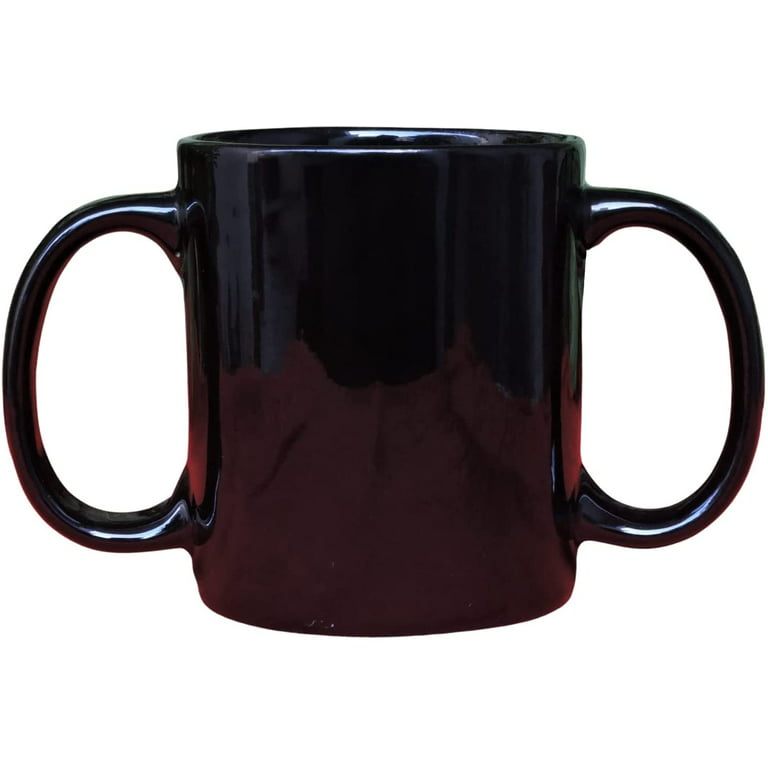 Dual Handle Mug (Double Grip Mug) to Aid Tremors, MICROWAVE SAFE, 11.83 US  Fl. Oz. (350