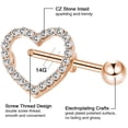 thumbnail image 3 of LinenLoon 2 Pairs Stainless Steel Nipple Ring CZ Barbell Rhinestone Nipple Studs for Nipple Tougue Body Piercing. 14 G, 3 of 5