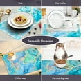 thumbnail image 6 of Coffee Mat Marble Dish Drying Mats for Kitchen Counter Teal Turquoise Gold Coffee Maker Mats Hide Stain Absorbent Rubber Backed Coffee Bar Mats for Countertops Coffee Bar Accessories 24"x16", 6 of 6