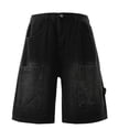 thumbnail image 2 of Jerdar Men's Summer Fashion Solid Color Zipper Front Open Pocket Workwear Denim Straight Leg Shorts, 2 of 6