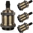 thumbnail image 1 of Portalámparas E27. Lámpara colgante retro. Adaptador de cerámica sólida. 4 Piezas Champán, 1 of 5