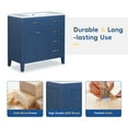 thumbnail image 5 of 36" Bathroom Vanity without Sink, Cabinet Base Only, Bathroom Cabinet with Drawers, Solid Frame and MDF Board, Blue, 5 of 12