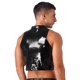 thumbnail image 5 of Top corto Rave sin mangas con cordones y ojales calados para hombre para baile en barra, chaleco de charol con aspecto húmedo, Tops, ropa gótica Punk para discoteca, 5 of 5