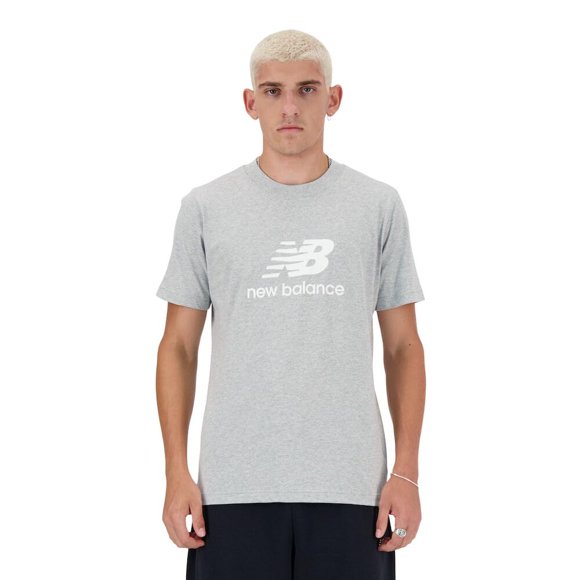 Camiseta New Balance para hombre, talla S, gris atlético, algodón