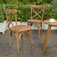thumbnail image 2 of Annecy Classic Traditional X-Back Wood Outdoor Dining Chair, Natural (Set of 2), 2 of 9