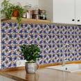 thumbnail image 3 of Mi Alma Blue Red Floral Peel & Stick Tiles - Vinyl Backsplash 8x8, 3 of 18