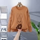 thumbnail image 5 of Blusas y camisas de manga larga con cuello redondo para verano y primavera, moda para niños pequeños, blusa lisa de manga larga con cuello redondo para mujer, blusa de poliéster para niños, 5 of 5