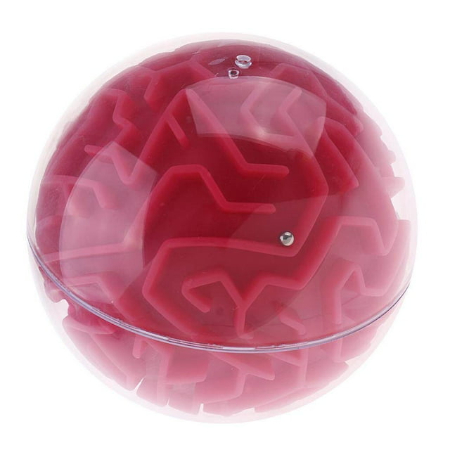 Maoww 3D Maze Ball Magic Ball Puzzle Brain Maze Game Kids Educational Toy Pink (Easy)