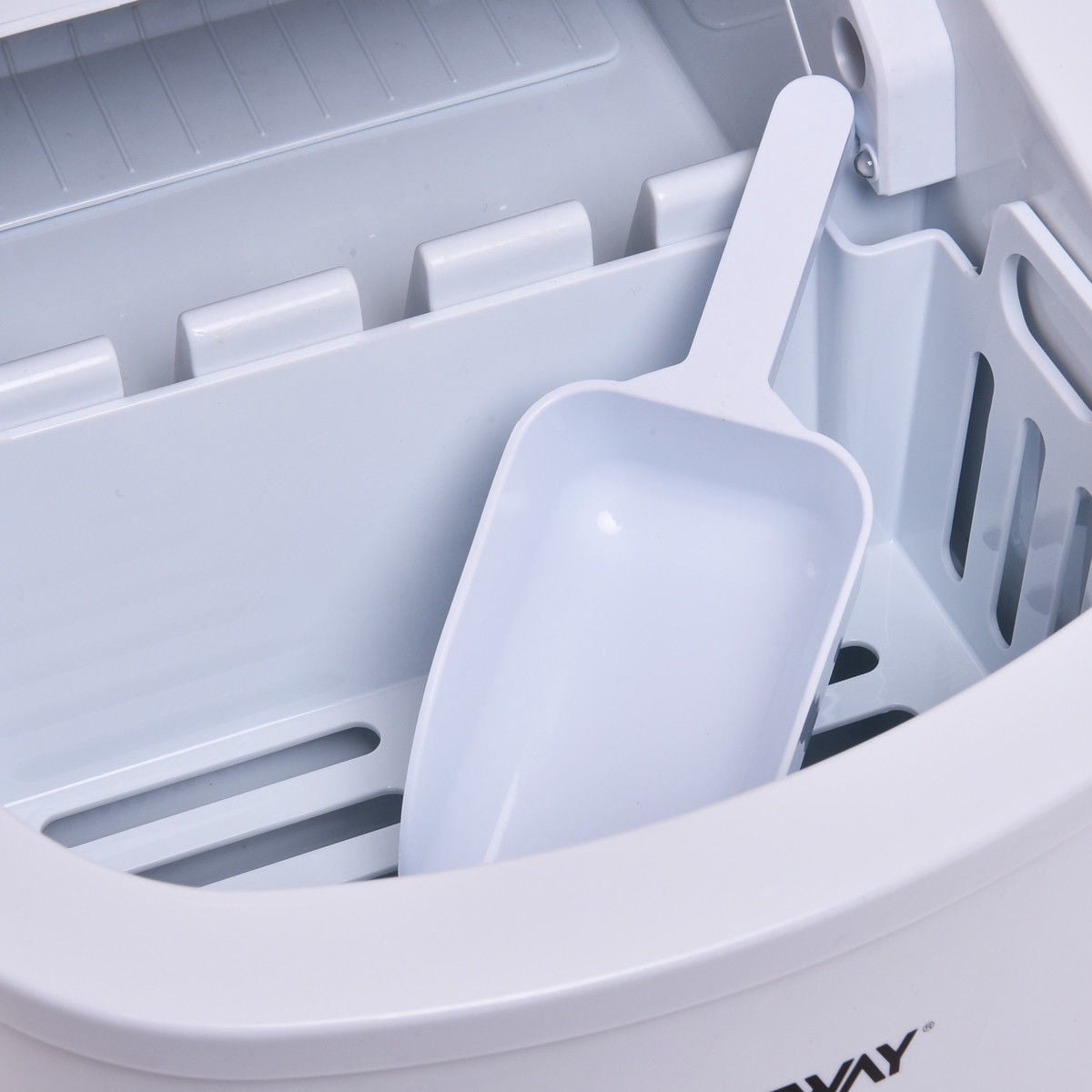 Costway White Portable Compact Electric Ice Maker Machine Mini Cube 26lb/Day - 3