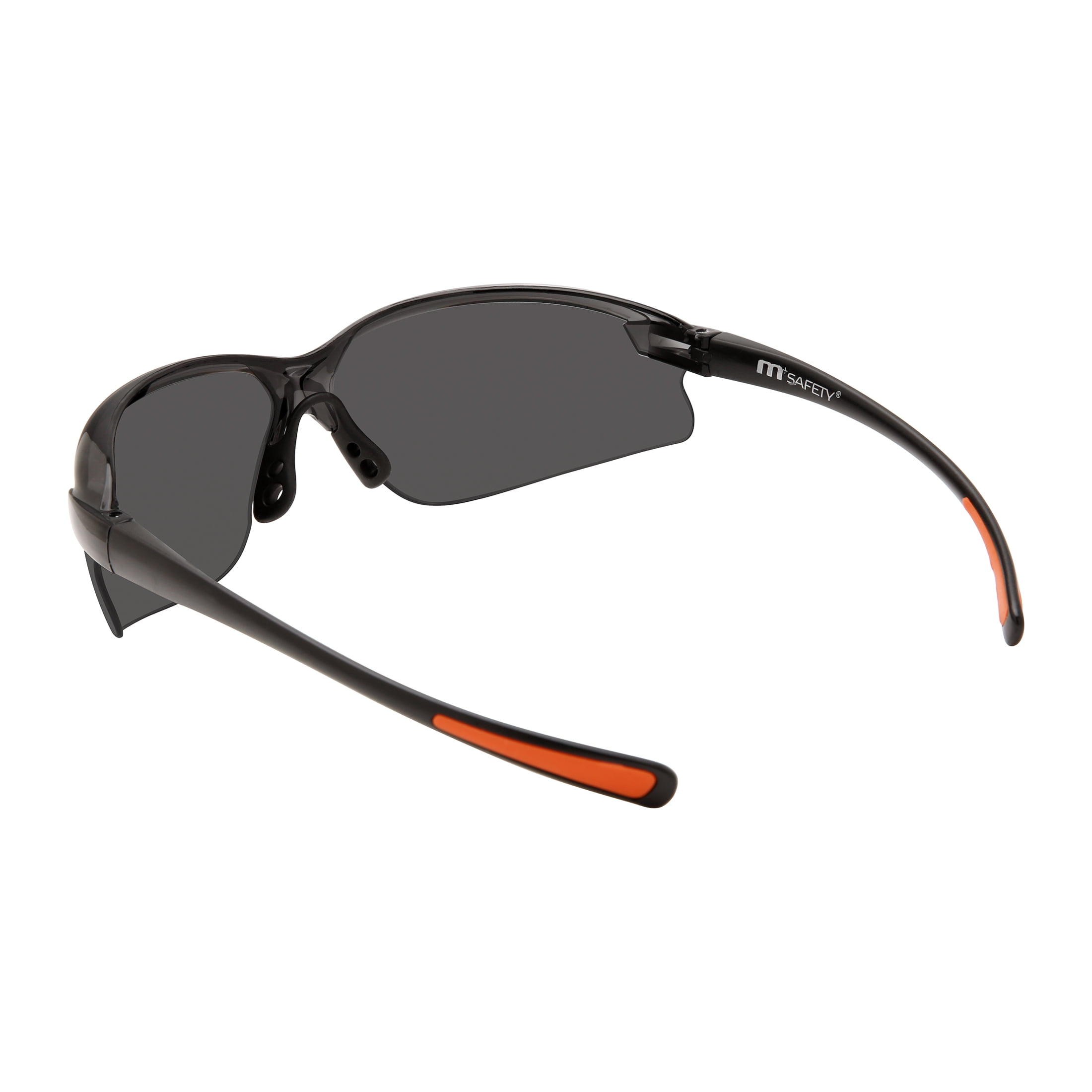 M+ Safety Glasses, Plastic, MS3805691COLPK 2-Packs, Black Lenses with Orange tip, 2 Units