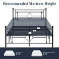 Allewie Queen Size Metal Platform Bed Frame with Victorian Vintage Headboard and Footboard