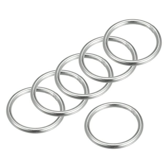 Unique Bargains 316 en Acier Inoxydable Anneau Rond 40mm ID 5mm d'Épaisseur 6 Pack
