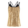 thumbnail image 6 of Viikei Tank Top for Women Sleeveless Tops Plus Size V-Neck Sleeveless Spaghetti Straps Sequin Solid Tank tops Camisole Vest, 6 of 9
