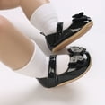 thumbnail image 2 of XIMIN Infant Toddler Baby Girl Dress Shoes Mary Jane First Walking PU Leather Princess Wedding Rubber Sole Non-Slip Ballet with Bowknot Floral Flats Baptism Shoes (6-12 Months, Black), 2 of 5