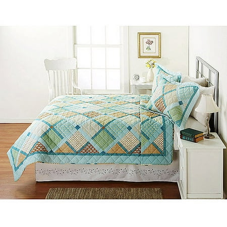 Mainstays Quilt Collection Diagonal Plaid