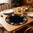 thumbnail image 5 of 6 Pcs Halloween Ghost Pumpkin Printed Linen Round Placemats,Anti-Slip Reusable Fabric Table Mats for Dinner Table,Party,Holiday,Home Decor, 5 of 5