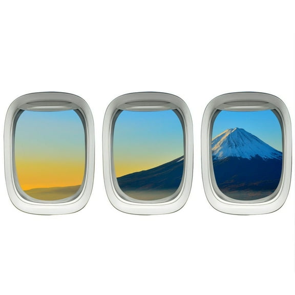 VWAQ Plane Window Clings - Mt Fuji Wall Art Airplane Wall Stickers Aviation Decal VWAQ-PPW21