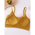 thumbnail image 3 of Spencer Women's Pullover Comfort Bralette, Sizes M-XL, Cami Bras U-Neck Padded Seamless Straps Bralette for Women, Yellow, 3 of 10