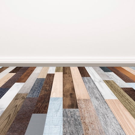 LOLIPPYY Self Adhesive Grey PVC Sliding Door Threshold Ramp and Floor Transition Strip for Wood to Tile Flooring