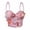 Pink, variant on Women's Spaghetti Strap Cami Crop Tops Floral Beaded Corset Bustier Top Built Pads Slim Fit Lace Up Backless Bodice Shapewear Mint Green S